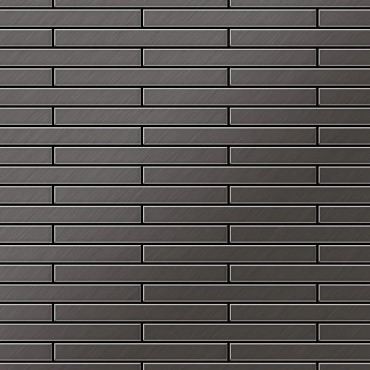 Alloy Mosaik Fliese massiv Metall Titan gebürstet in dunkelgrau 1,6mm stark Deedee-Ti-SB 0,63 m2