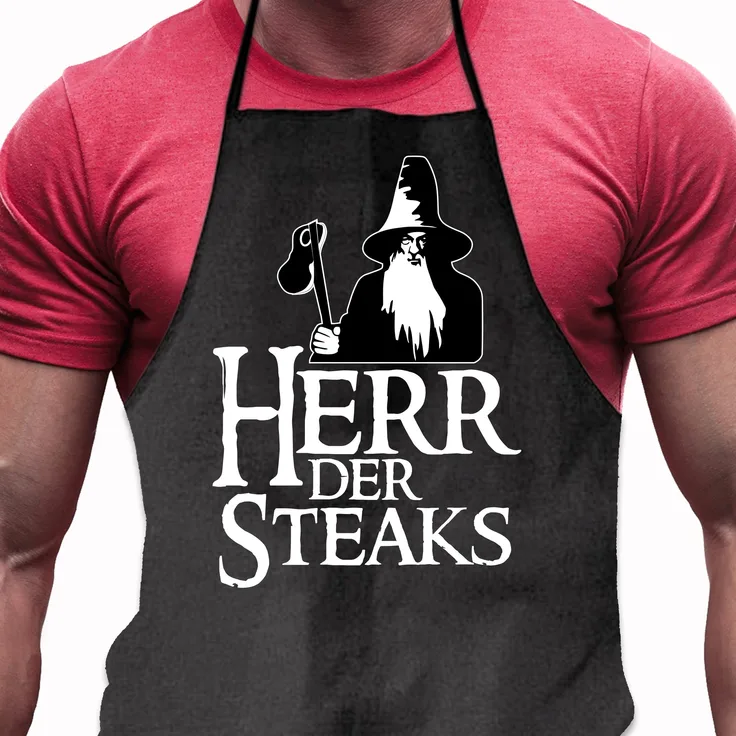 Grillschürze Herr der Steaks - Lustiges Geschenk für Männer und Grillmeister