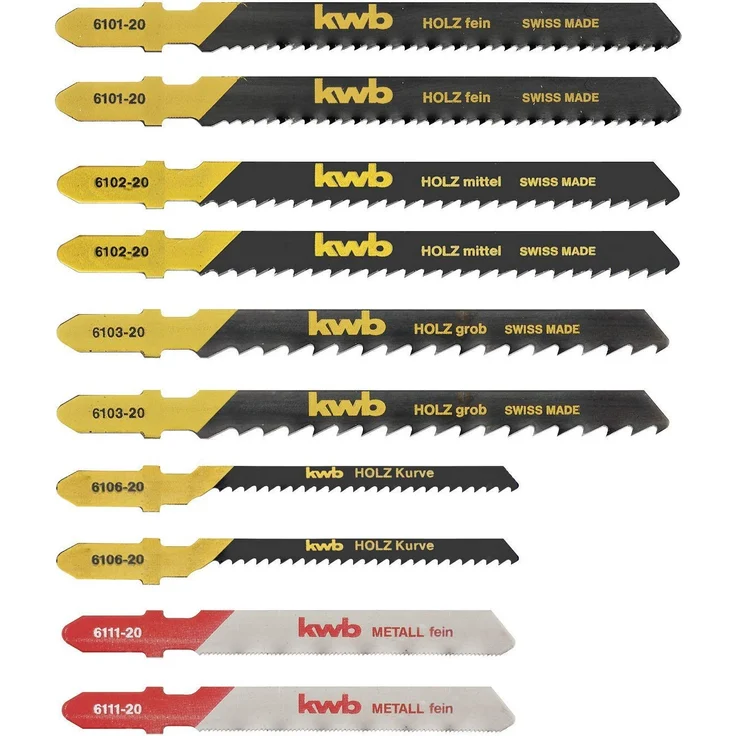 kwb 617220 Stich-Sägeblätter T S-20 -Einnocken-Schaft, Universal-Set f. NE-Metalle u. Holz – Bild 1