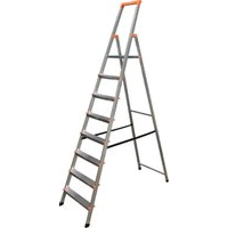 Leiter Krause Solidy 126269, Aluminium,Haushaltsleiter mit 8 Stufen