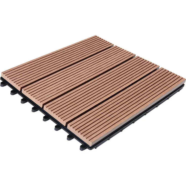 WPC Fliesen Terrassenfliesen Holzfliesen 30x30cm Balkon Terrasse Pool Garten Klassik terrakotta