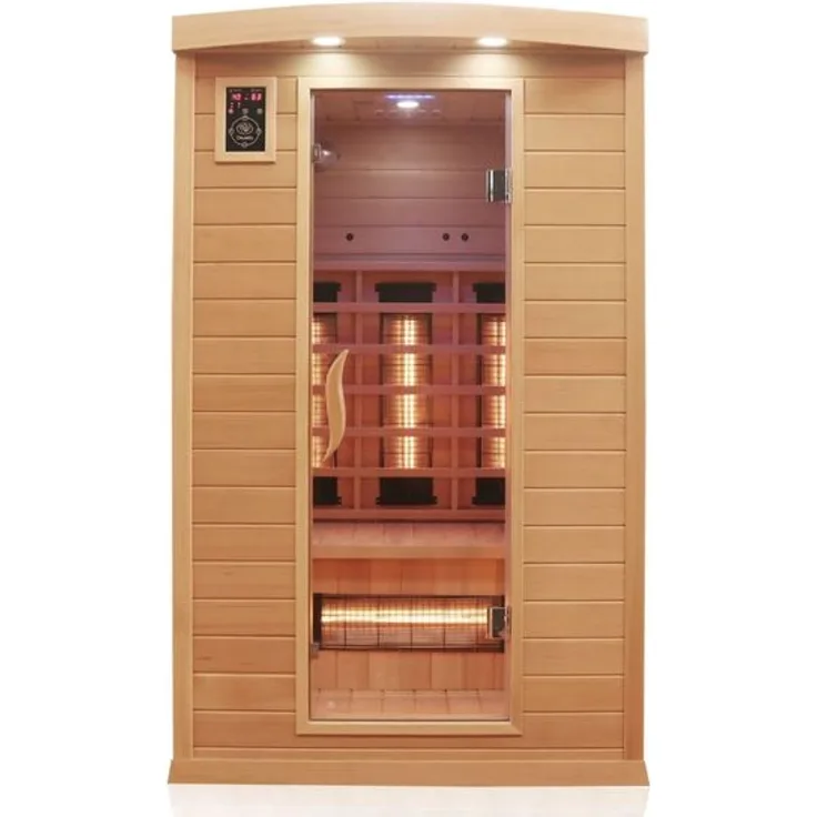 Dewello Infrarotkabine Infrarotsauna HYDER 115cm x 105cm inkl. Vollspektrumstrahler, Bodenstrahler