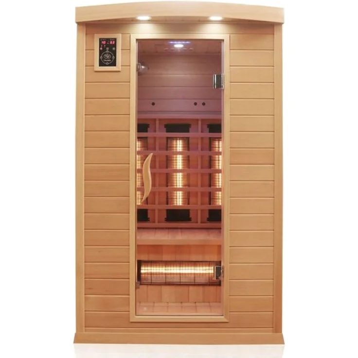 Dewello Infrarotkabine Infrarotsauna HYDER 115cm x 105cm inkl. Vollspektrumstrahler, Bodenstrahler – Bild 1