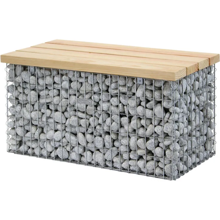 Gabionenbank Profi, BxHxL: 55 x 54 x 105 cm, stahldouglasienholz