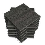 WPC Terrassenfliesen in Holzoptik, Bodenbelag mit Klicksystem, 11 Stück grau