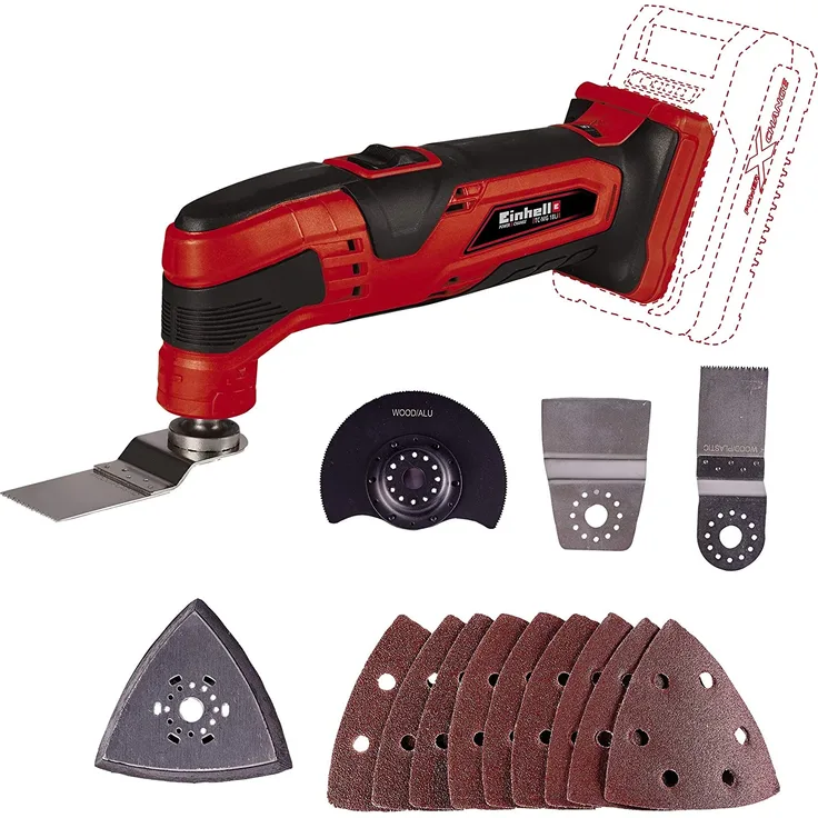Einhell Akku-Multifunktionswerkzeug TC-MG 18 Li-Solo Power X-Change PXC Li-Ion, 18 V, 11000-20000 min.-1, 3.2 °, magnetische Werkzeugaufnahme, inkl. Zubehör, ohne Akku und Ladegerät