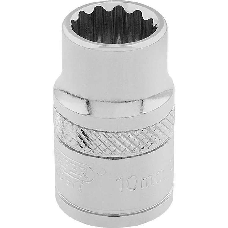 DRAPER d-mm-B 3-8 SQUARE DRIVE HI-TORQ 12 POINT SOCKET, blau, 10 mm
