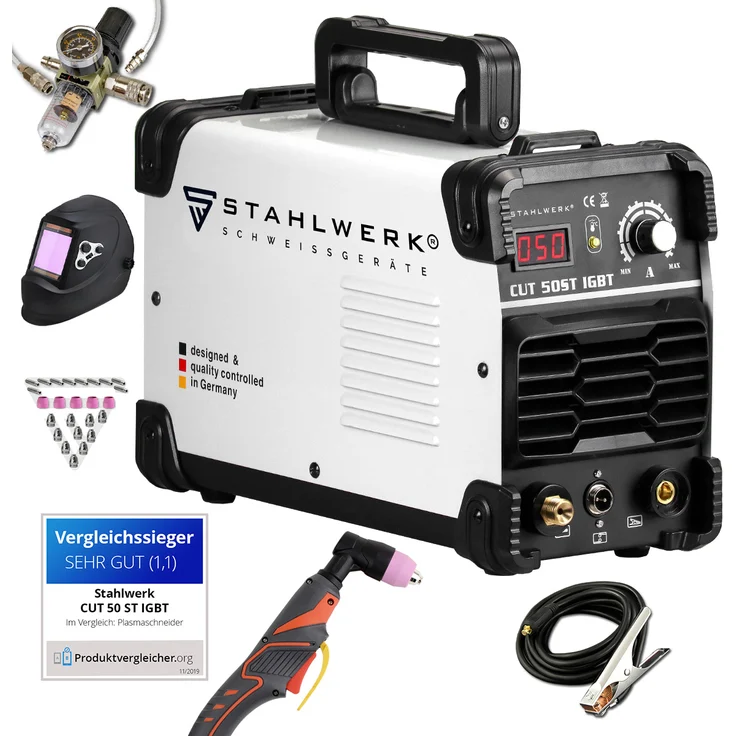 STAHLWERK CUT 50 ST IGBT Vollausstattung Plasmaschneider mit 50 A 7 Jahre