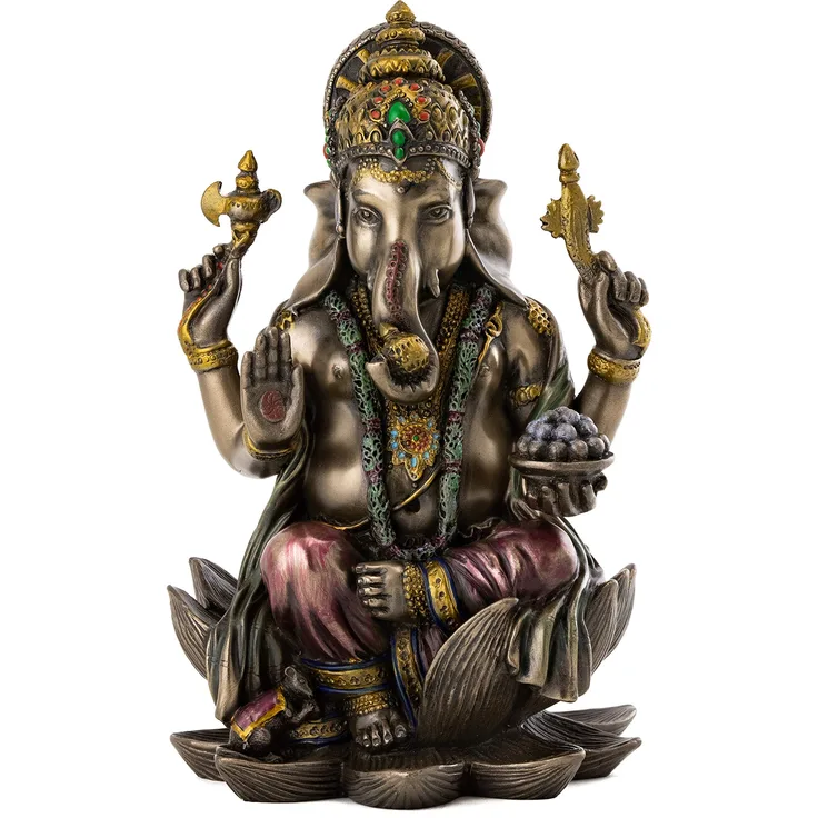 Ganesh (Ganesha) Hindu Elephant God of Success Real Bronze Powder Cast Statue, 7 1 4-inch by Veronese