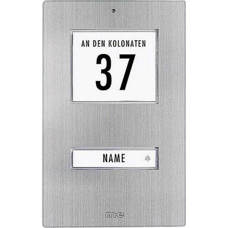 M-e modern-electronics KT 1-EG Klingeltaster beleuchtet, mit Adressfeld, mit Namensschild 1fach Edelstahl 12 V/1A
