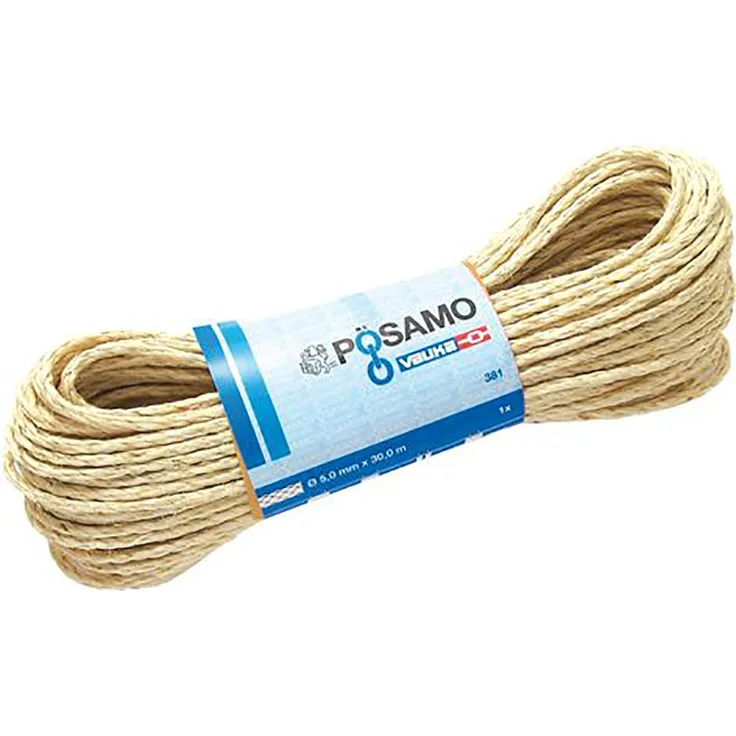 PÖSAMO Sisal Wäscheleine gedr. 5,0mmx30m auf Docke