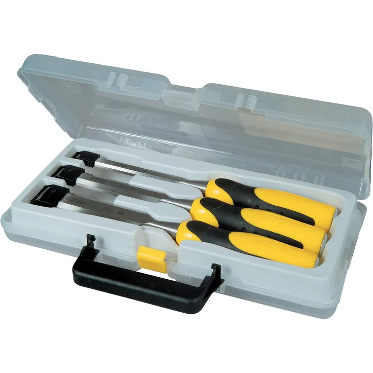 Stanley DynaGrip Stechbeitel-Set (3-teilig, 12-18-25 mm, Chrom-Stahl-Legierung, ergonomisch, schlagfester Griff) 2-16-883