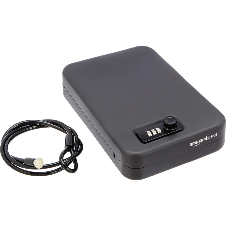 AmazonBasics - Tragbare Sicherheitsbox mit Zahlenschloss, groß