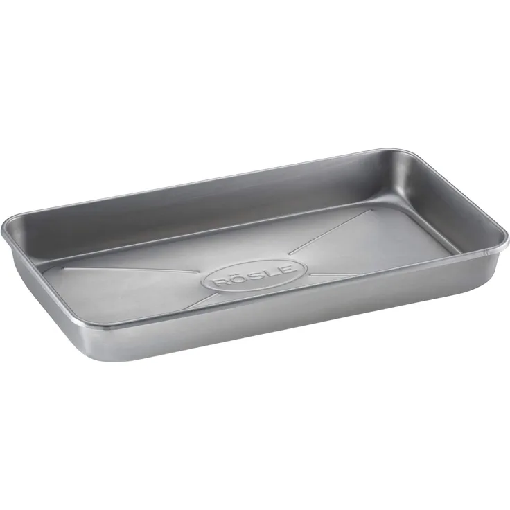 RÖSLE Barbecue Universalschale PRO, Hochwertige Edelstahlschale mit hohem Rand zum Marinieren, Servieren oder als Tropfschale für Gas- und Kohlegrills, Edelstahl 18/10, spülmaschinengeeignet