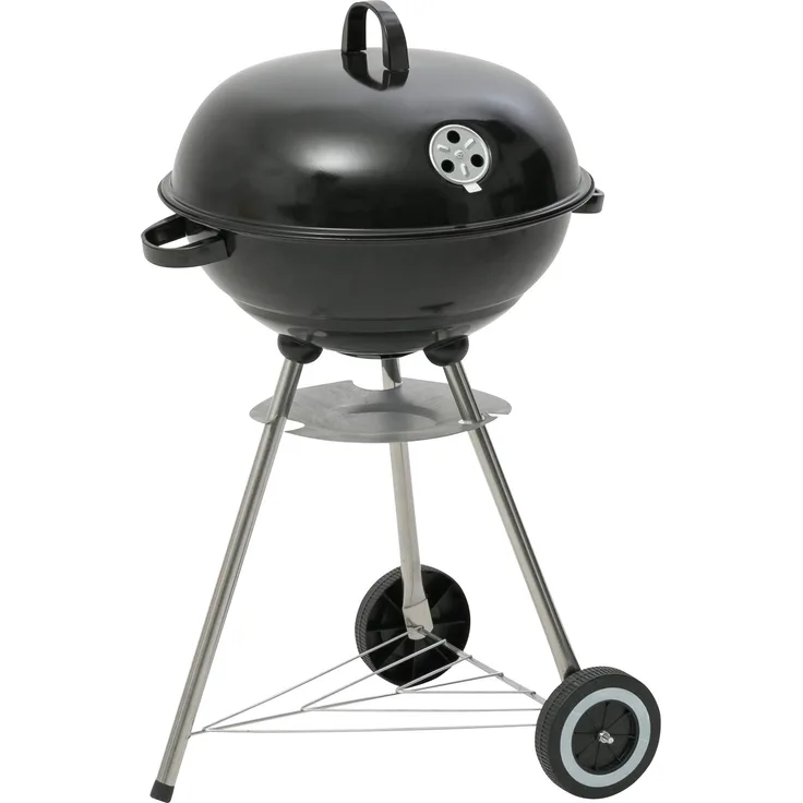 Kamino BBQ Kugelgrill Arizona auf Rädern, Rundgrill mit regelbarem Luftabzug und Holzkohlegrillrost, Holzkohlegrill aus liertem Stahl, 54 x 87,5 x 47,5 cm, Grillfläche 46 cm