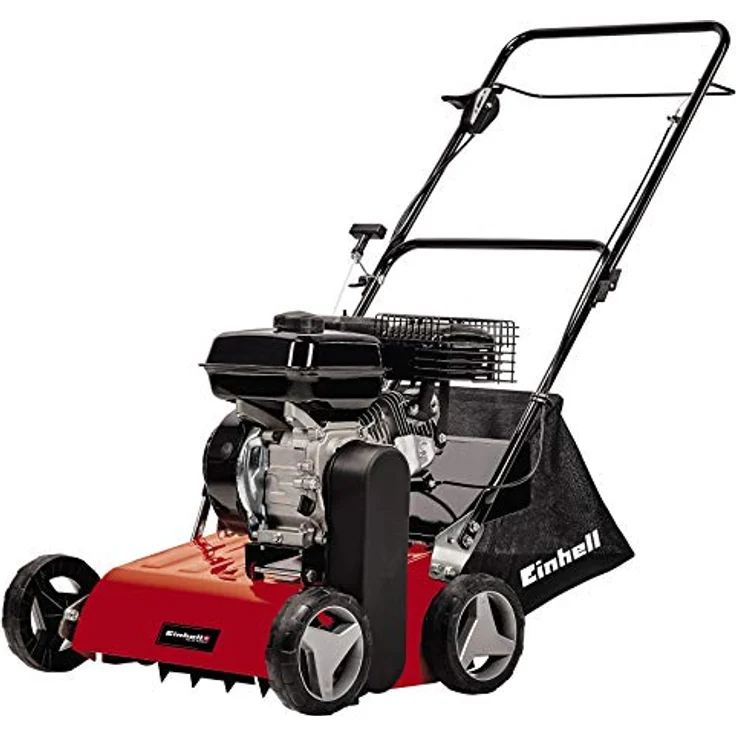 Einhell Benzin-Vertikutierer GC-SC 4240 P (bis 1.200 m², 4.2 kW, 4-Takt-Motor, kugelgelagerte Messerwalze mit 18 Stahlmessern, 8-stufige zentrale Arbeitstiefeneinstellung) – Bild 1