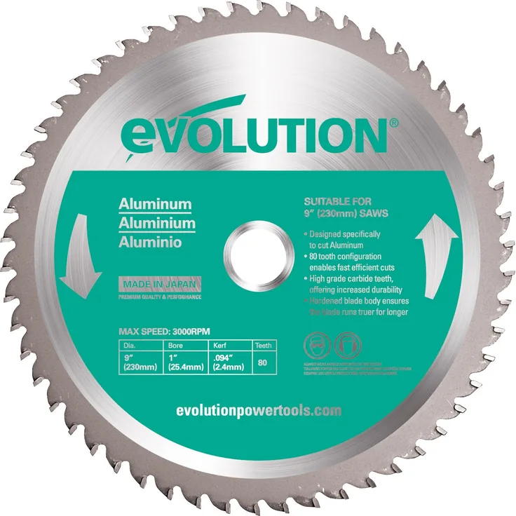 Evolution Evoblade 230 AL Kreissägeblatt für Aluminium, Wolframcarbid (TCT), 230 mm