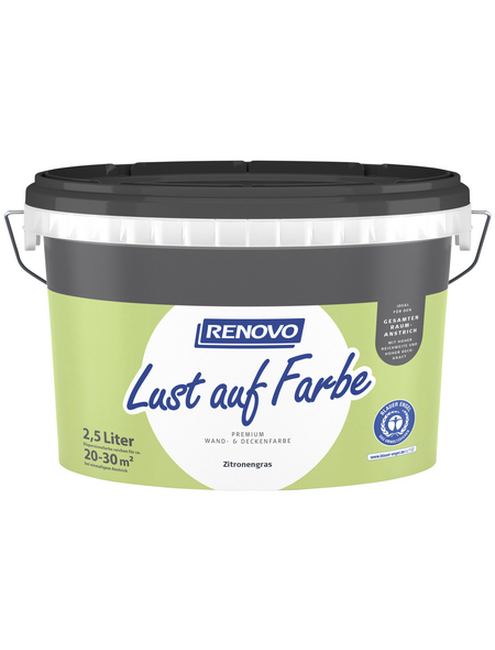 Renovo - Dispersionsfarbe Lust auf Farbe, Zitronengras, matt - 2,5 Liter