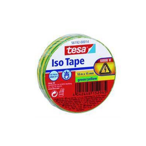tesa 56192-00014-02 11622 Isolierband, Grün-Gelb, 1 Rolle
