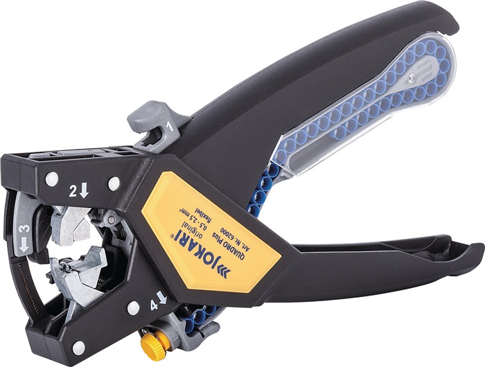 Jokari Kabelverarbeitungs-Set (Abisolier--Crimpzange, Leiterquerschnitt 0,5-2,5 mm², inkl. Aderendhülsen, Hülsenmagazine) 460242