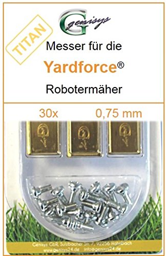 Genisys 30 Titan Ersatz-Messer Qualitäts-Klingen 0,75mm Yardforce SC 600 Eco SC600-Eco SA 900 SA900 SA 600 H SA600H