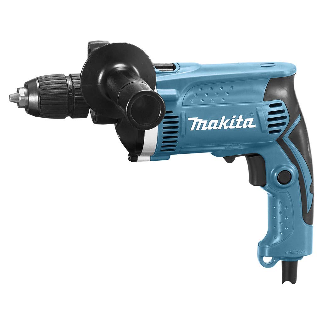 Makita HP1631 Schlagbohrmaschine, 710 W, 230 V, Schwarz-Türkis