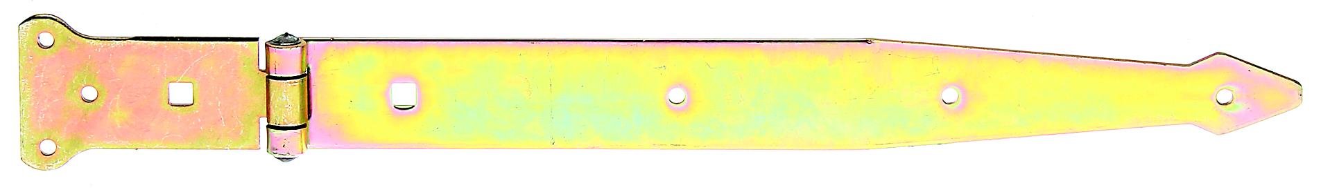 GAH-Alberts 315399 Werfgehänge | mit vernietetem Stift | galvanisch gelb verzinkt | Band 400 x 45 mm | Scharnier 101 x 63 mm