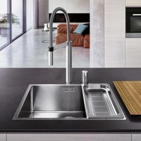 Blanco Claron XL 60-IF Dampfgarplus, Küchenspüle abgestimmt aufs Dampfgaren, für normalen und flächenbündigen Einbau, InFino-Auslauf, Edelstahl Seidenglanz, 521595