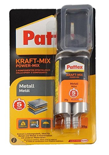 Pattex Kraft Mix Metall, metallfarben aushärtender 2 Komponenten Epoxy Kleber auf Epoxidharz Basis, starker Kleber zur Verklebung von Metall und anderen Materialien, 1 x 35g - Preisvergleich
