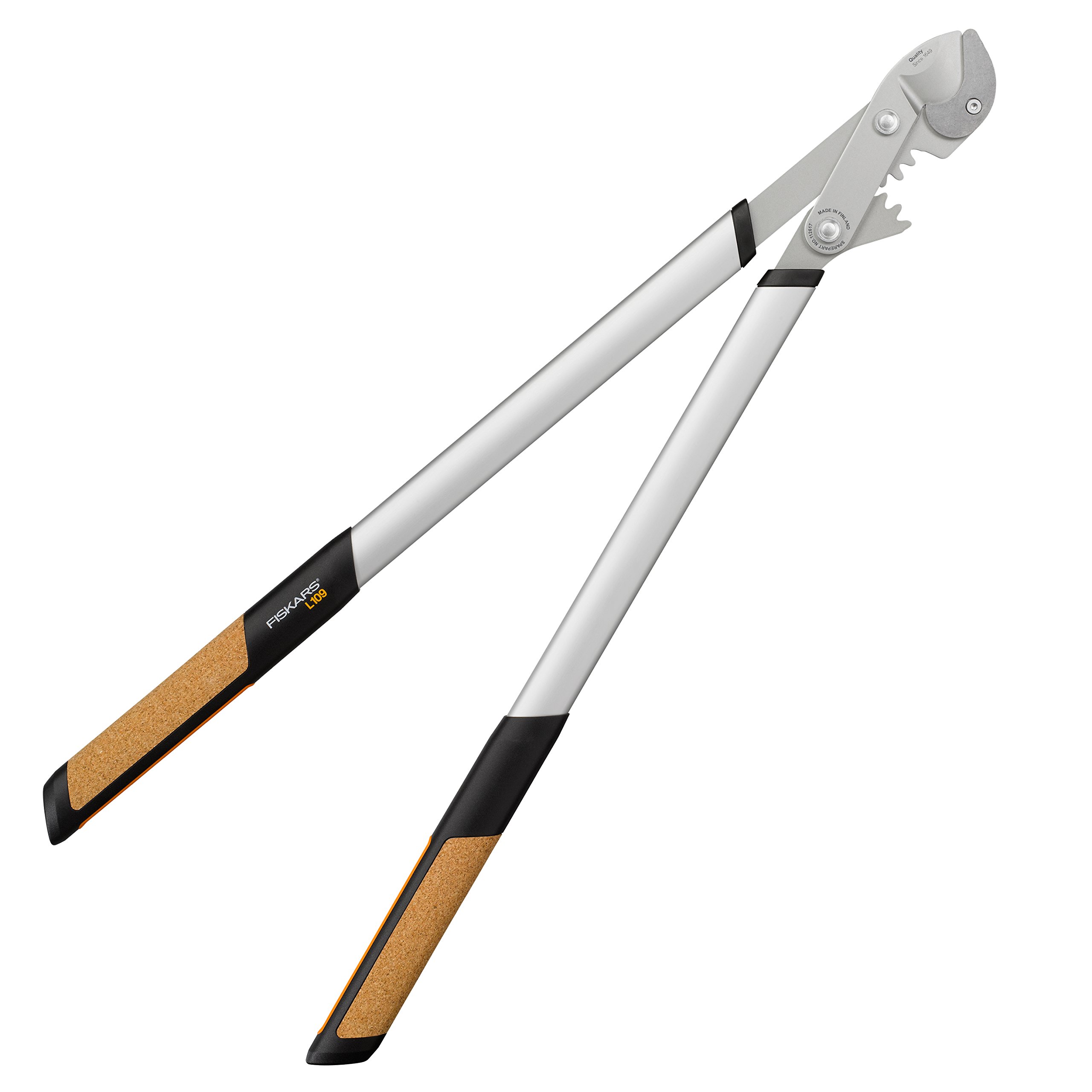 Fiskars Quantum Amboss-Getriebeastschere für trockene Zweige und Äste, Antihaftbeschichtet, Gehärteter Präzisionsstahl, Länge 80 cm, Schwarz-Orange, L109, 1001437