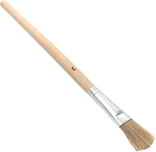 Emaillelackpinsel Größe 2 helle Borsten in Weißblechzwinge