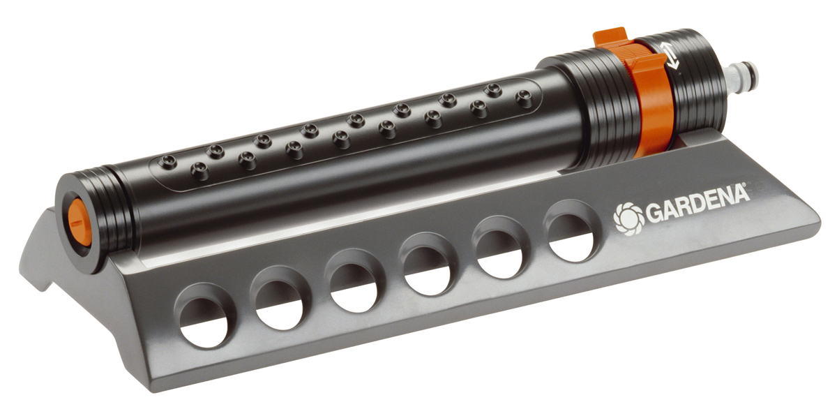 GARDENA Viereckregner Comfort Aquazoom 250-1: Rasensprenger zur Bewässerung kleinerer rechteckiger Flächen von 105 - 250 m², Reichweite 7-17 m, Sprengweite ma. 15 m, Schmutzsieb entnehmbar (1971-20)