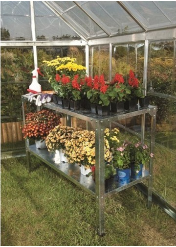 Palram Pflanzregal Gewächshaus Zubehör, Stahl, Silber