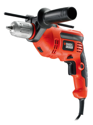 Black+Decker Schlagbohrmaschine im Koffer (550W, Schlagbohrer mit 13mm Schnellspannbohrfutter, Spindel-Lock, Rechts--Linkslauf mit konstanter Leistungsabgabe, Griffgummierung, Zusatzgriff) KR554CRESK