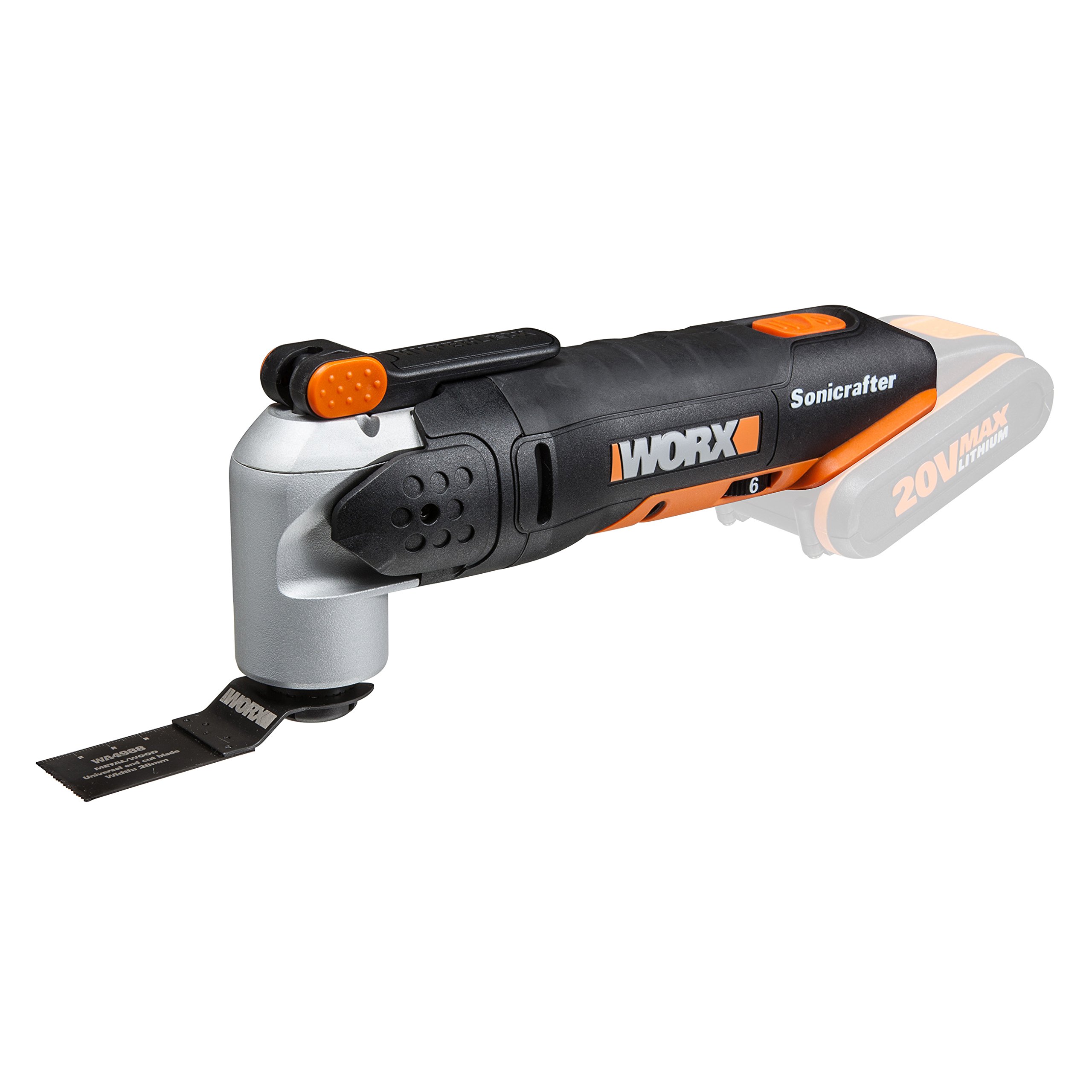 WORX WX678.9 Akku Multitools 20V ? Mulitfunktionsgeräte Sonicrafter WORX zum Schneiden, Sägen, Schleifen uvm. ? Inkl. 39 teiliges Zubehör-Set- Ohne Akku & Ladegerät