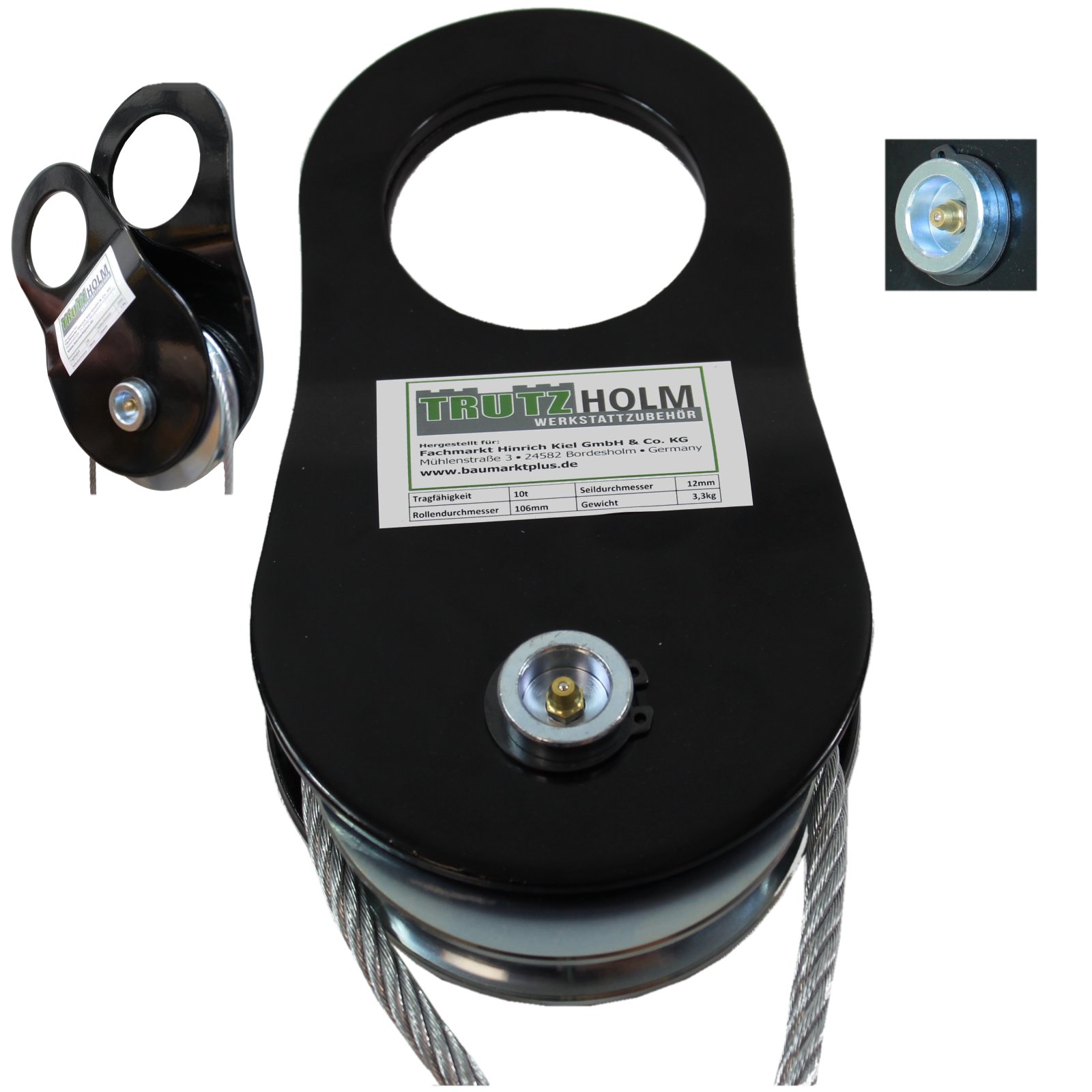 Trutzholm Umlenkrolle 10t f Forstseilwinde Seilrolle Offroad