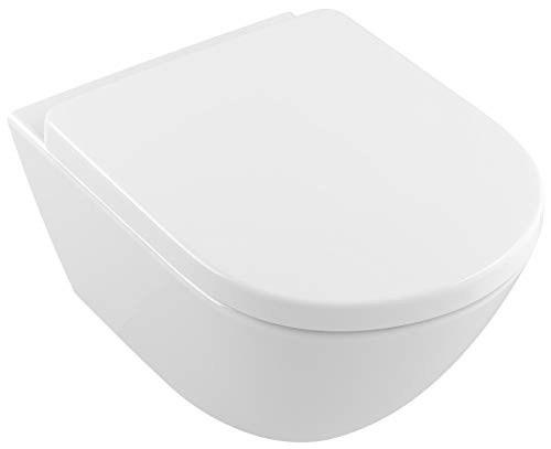 Villeroy & Boch Subway 2.0 Comfort Wand-Tiefspül-WC spülrandlos L:58xB:41cm DirectFlush mit offenem Spülrand weiß mit CeramicPlus 4609R0R1