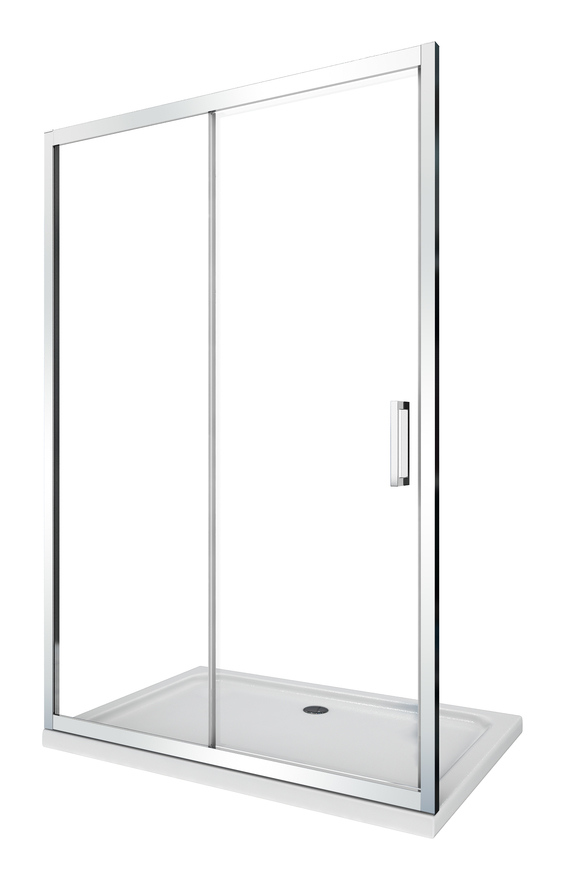 Glasduschtür 6 mm für Nischenmontage Höhe 190 cm Einbau reversibel 135-140 cm