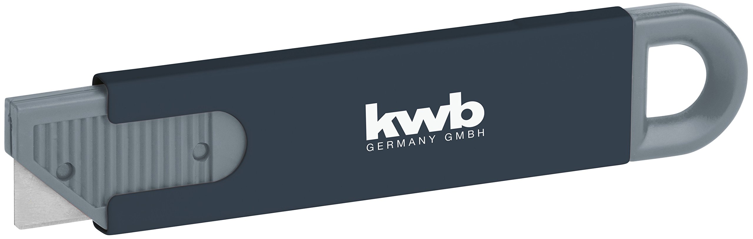 kwb Mini Sicherheits-Messer im Taschenformat, extra scharf, Cutter mit automatischem Klingen-Rückzug, 4-seitig nutzbare Klinge, schwarz