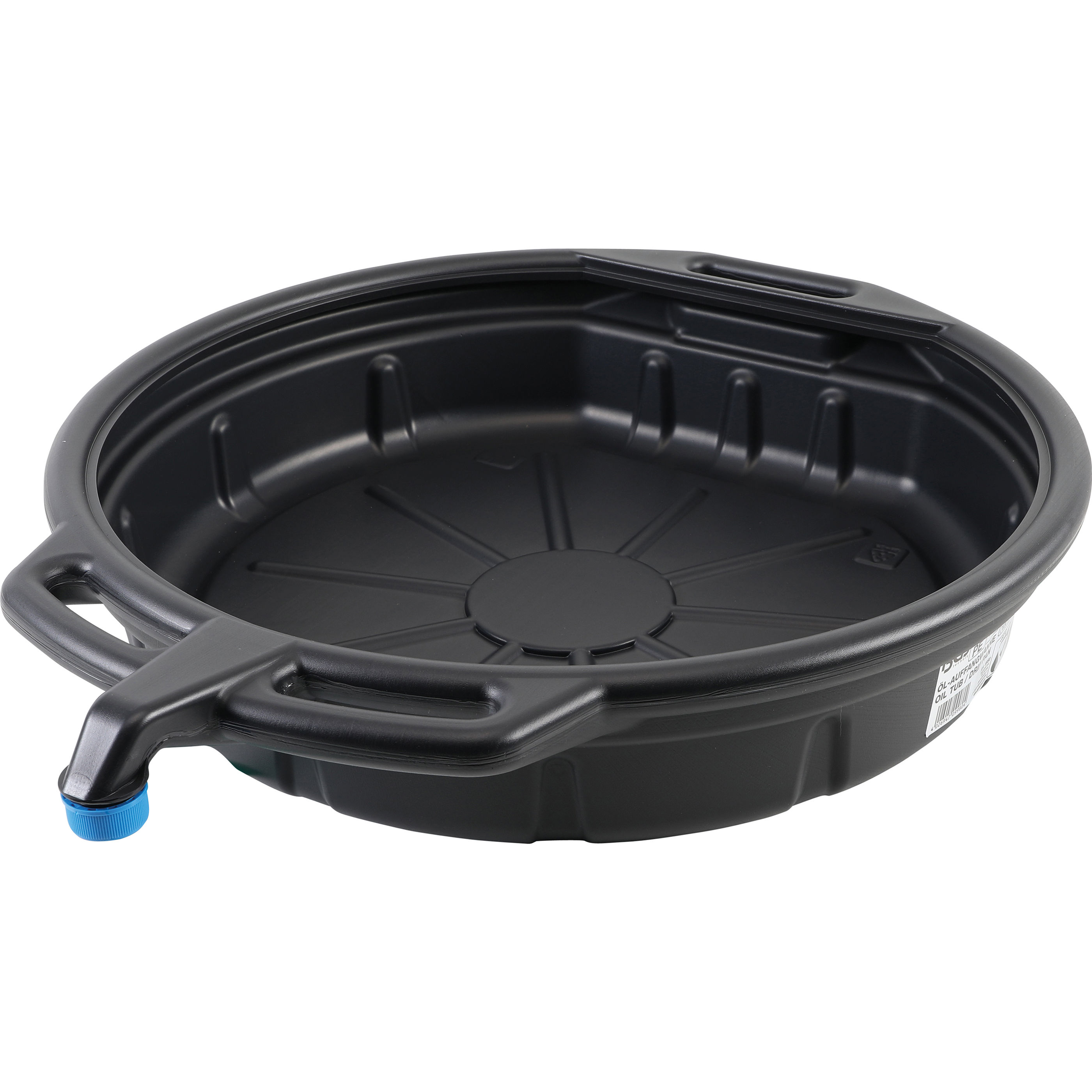 BGS 9980 Durchmesser: 570 mm | Höhe: 120 mm | Material: HDPE | schlagfest Öl-Auffangwanne mit Ausgießer 15 l