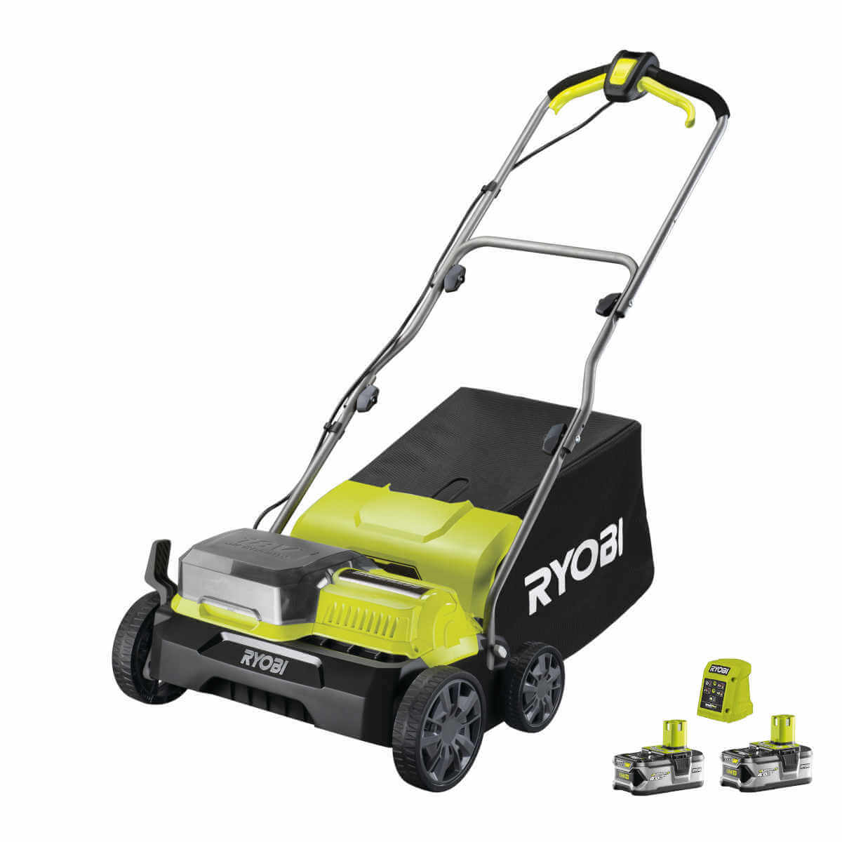 Ryobi RY18SFX35A240 AkkuVertikutierer 18 V ONE+, grün/schwarz mit 2