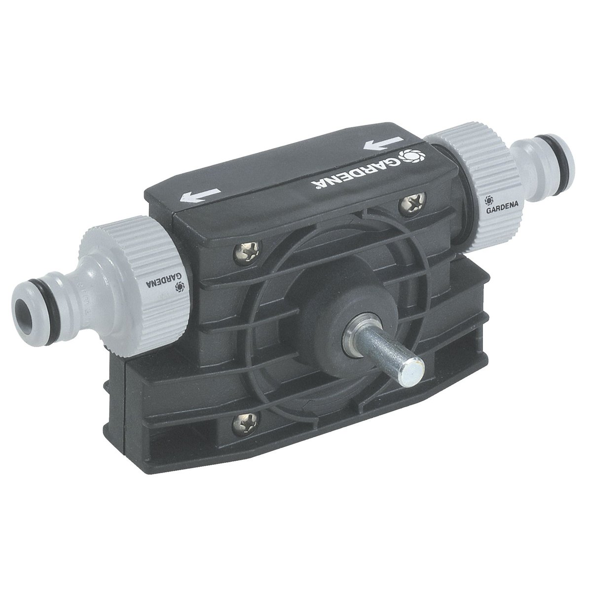 Gardena Bohrmaschinenpumpe: Stabile Schlauchpumpe zum Um- und Auspumpen von Wasser, passend für jede Bohrmaschine, sofort betriebsbereit (1490-20)