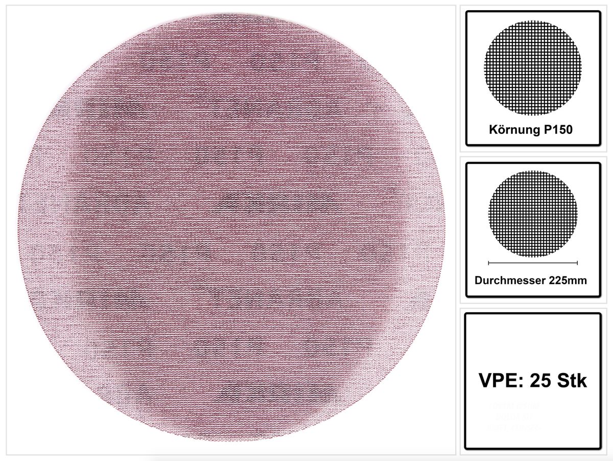 Mirka 2975009 5422302515 Abranet 225 mm Klettverschluss P150