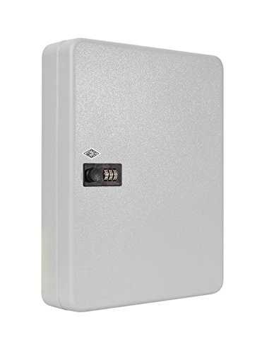 Wedo 10246037 Schlüsselschrank für 60 Schlüssel 3-Stelliges Zahlenschloss, individuell einstellbar 28, 8 x 9, 4 x 37, 0 cm, Pulverbeschichtetes Stahlblech, inkl. Befestigung, lichtgrau