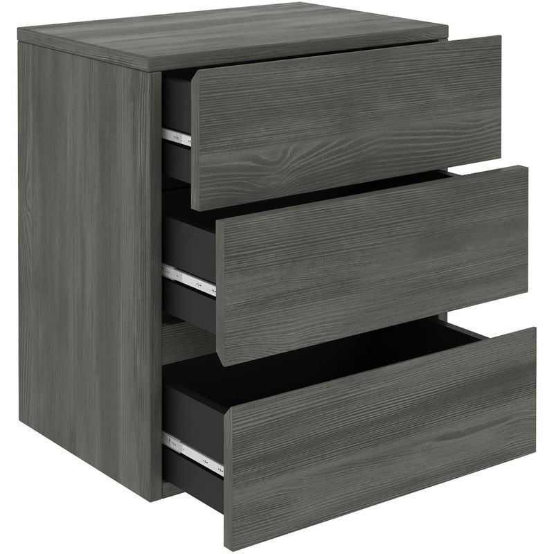 Caro-möbel - Hängeregal Nachtschrank ANNO mit 3 Schubladen in Esche grau