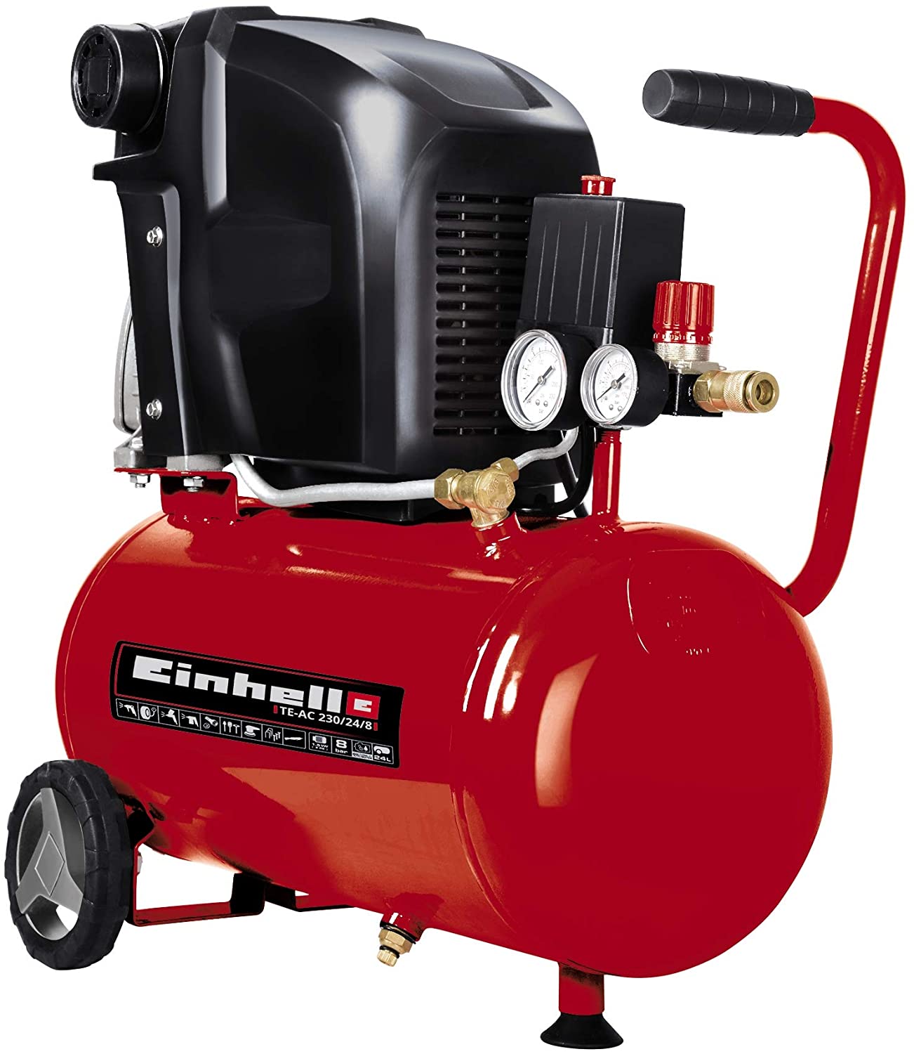 Einhell Kompressor, TE-AC 230-24 1.5 kW, 24 l. Suction Power 230 l-min, 8 bar,