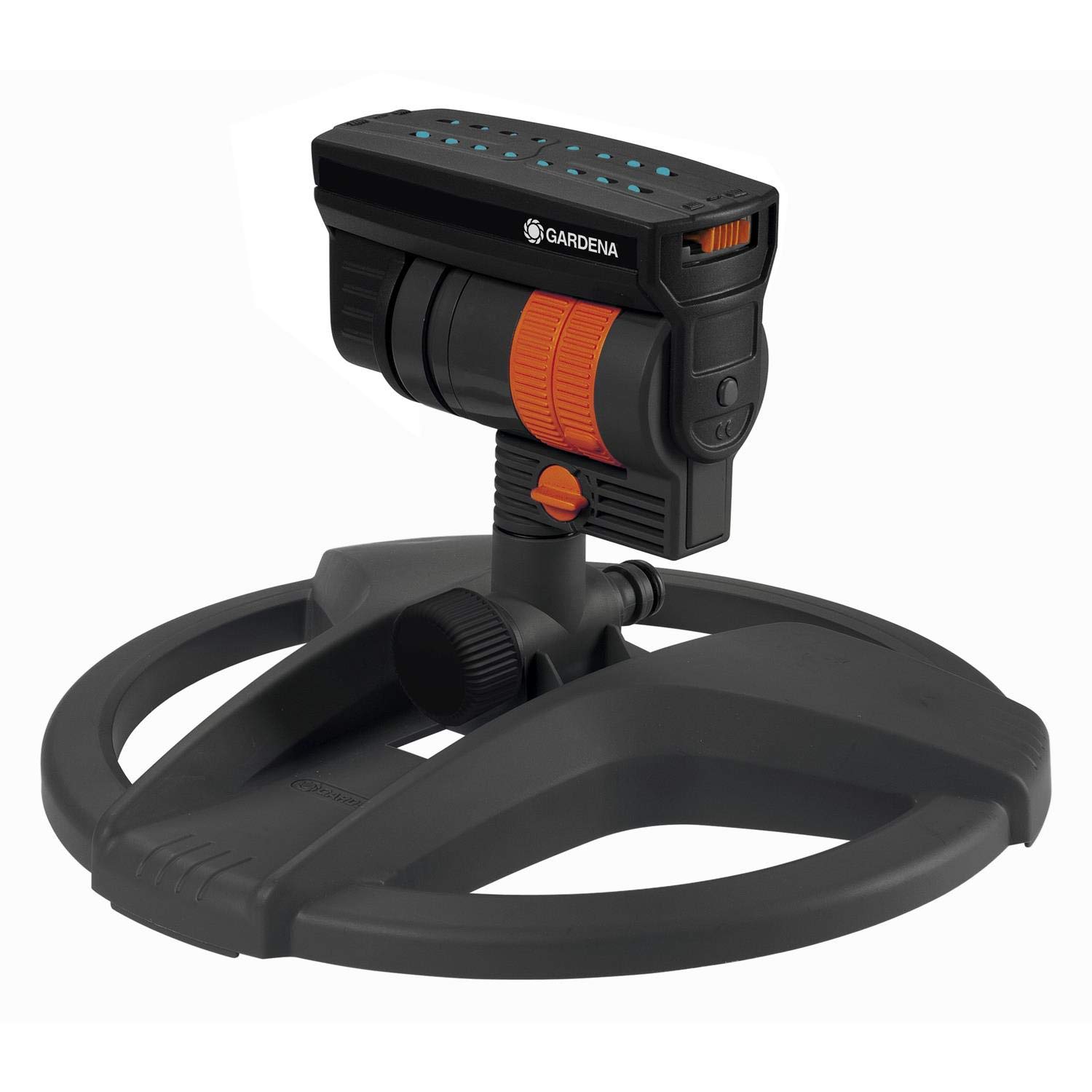 GARDENA Viereckregner AquaZoom compact: Regner zur Bewässerung von Nutzflächen von 9-216 m², Reichweite 3-18 m, Sprengweite 3-12 m, integrierter Innenfilter 18708-20