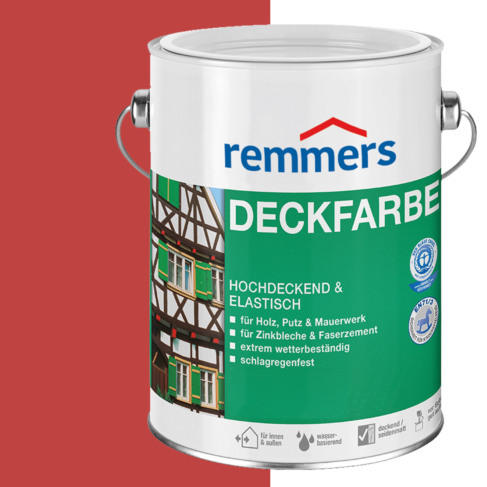 Remmers - Remmers Deckfarbe Schwedischrot 2,5 L Eimer - rot