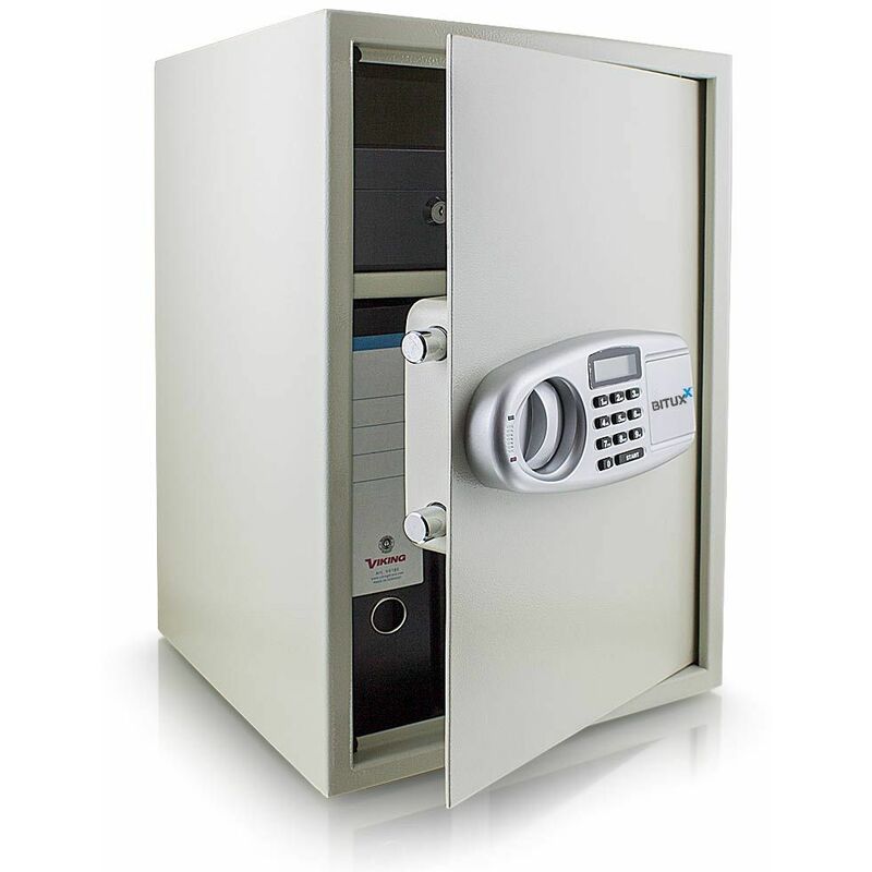 Safe Tresor Möbeltresor Wandtresor Aktentresor Geldschrank Maße(B-H-T): 350 mm x 520 mm x 360 mm - Türstärke: 4 mm lichtgrau