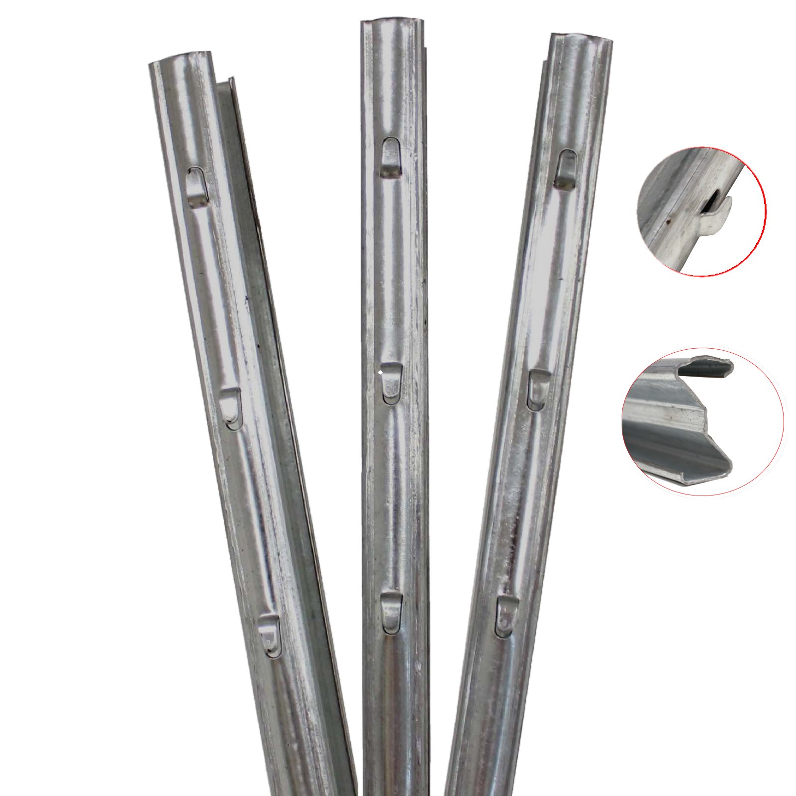 Trutzholm 10x Z-Profil Zaunpfosten 2 m verzinkt Zaunpfähle inkl. Haken ...